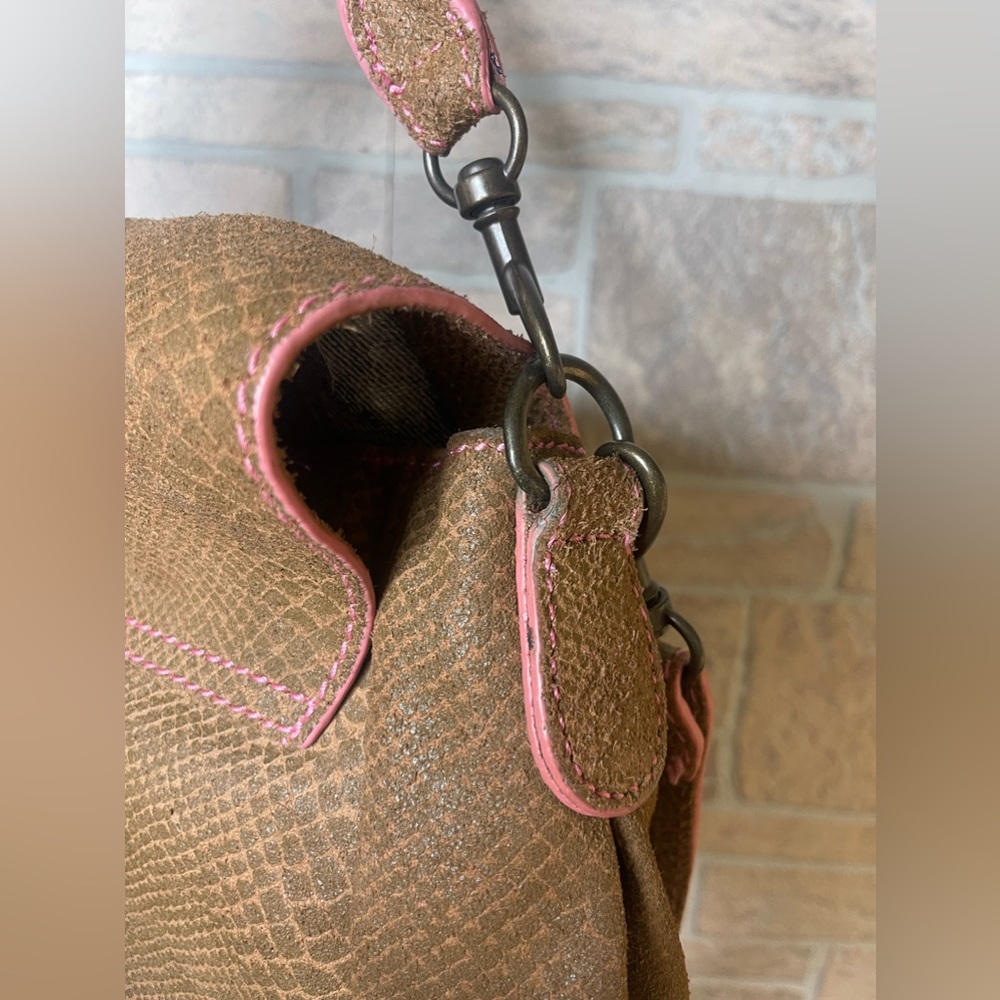 Liebeskind Brown Leather Hobo with Pink Trim - Picture 10 of 13